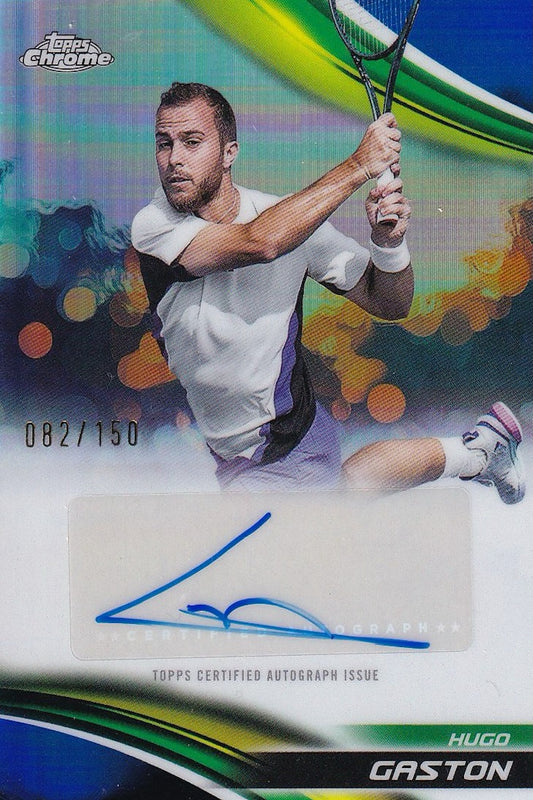 Hugo Gaston Autograph Card #CA-HGN 082/150 Blue Refractor - 2025 Topps Chrome Tennis