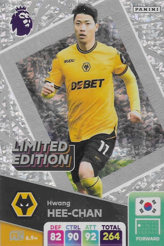 Hwang Hee-Chan Limited Edition Card - Adrenalyn XL 2025 Premier League (Panini) - Wolverhampton Wanderers