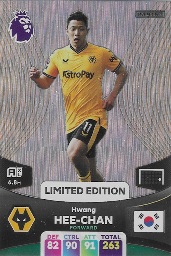 Hwang Hee Chan Limited Edition Card - Adrenalyn XL 2024 Premier League Panini