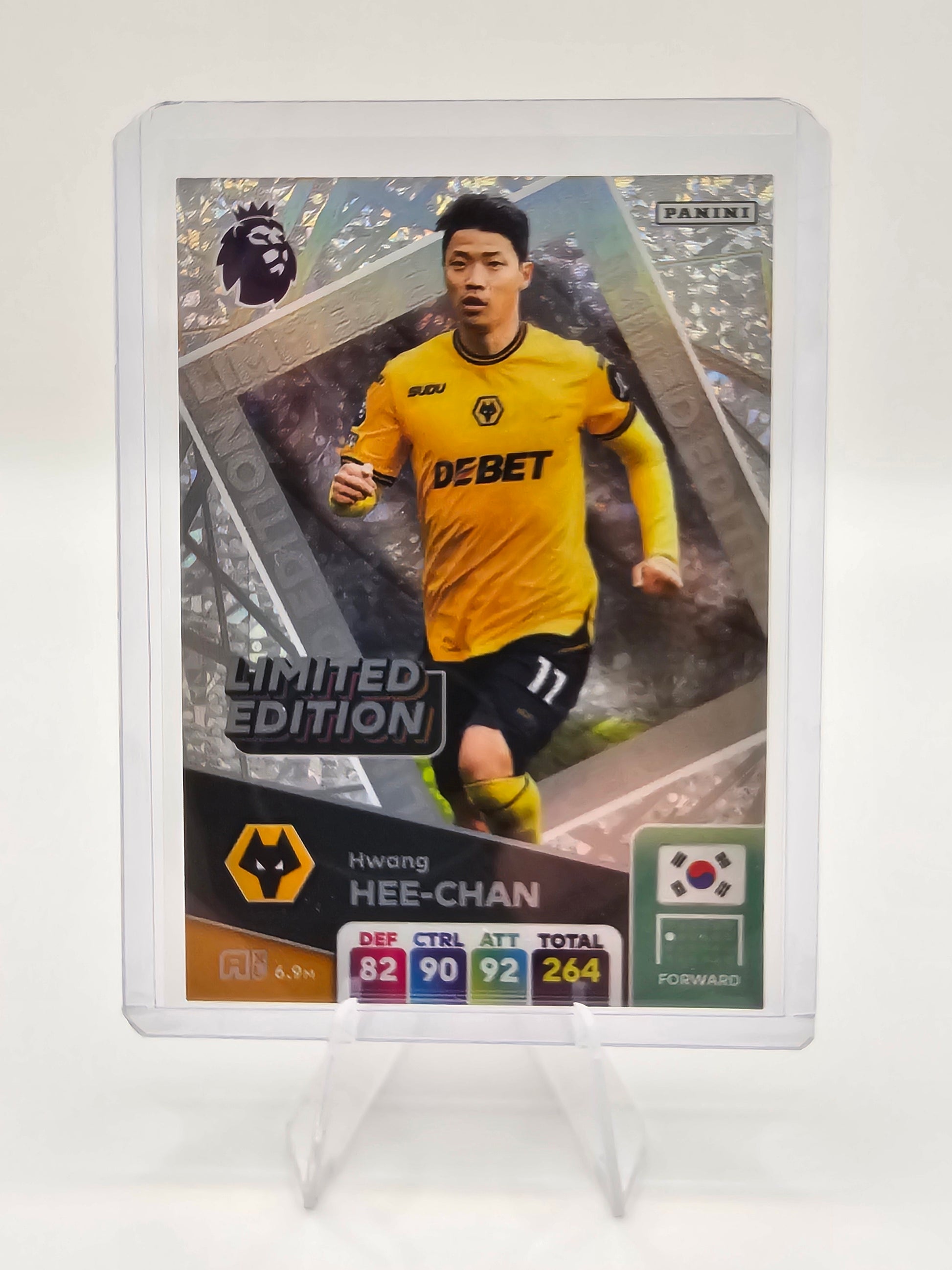 Hwang Hee-Chan Limited Edition Card - Adrenalyn XL 2025 Premier League (Panini) - Wolverhampton Wanderers - in top loader