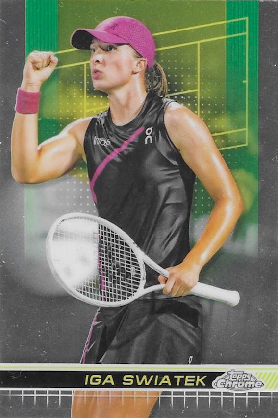 Iga Swiatek, 2024 Topps Chrome Tennis, Base Singles Card, #10, NM (Near Mint) Condition
