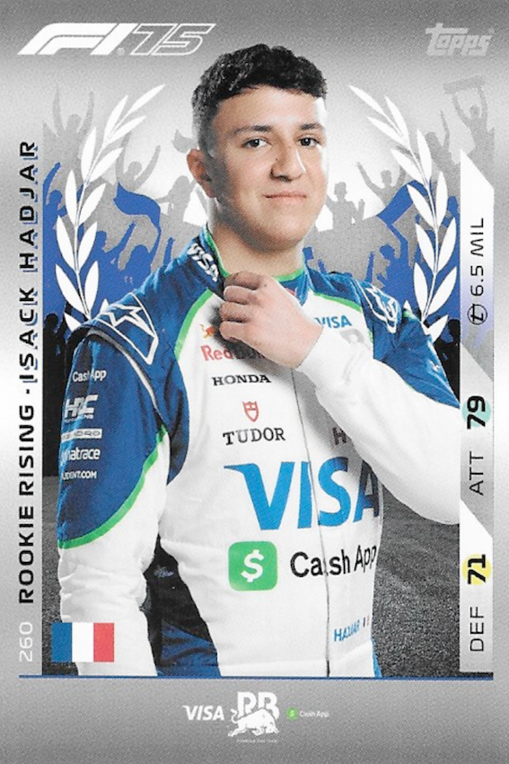 Isack Hadjar (Rookie Rising) Card #260 - Topps F1 Turbo Attax 2025