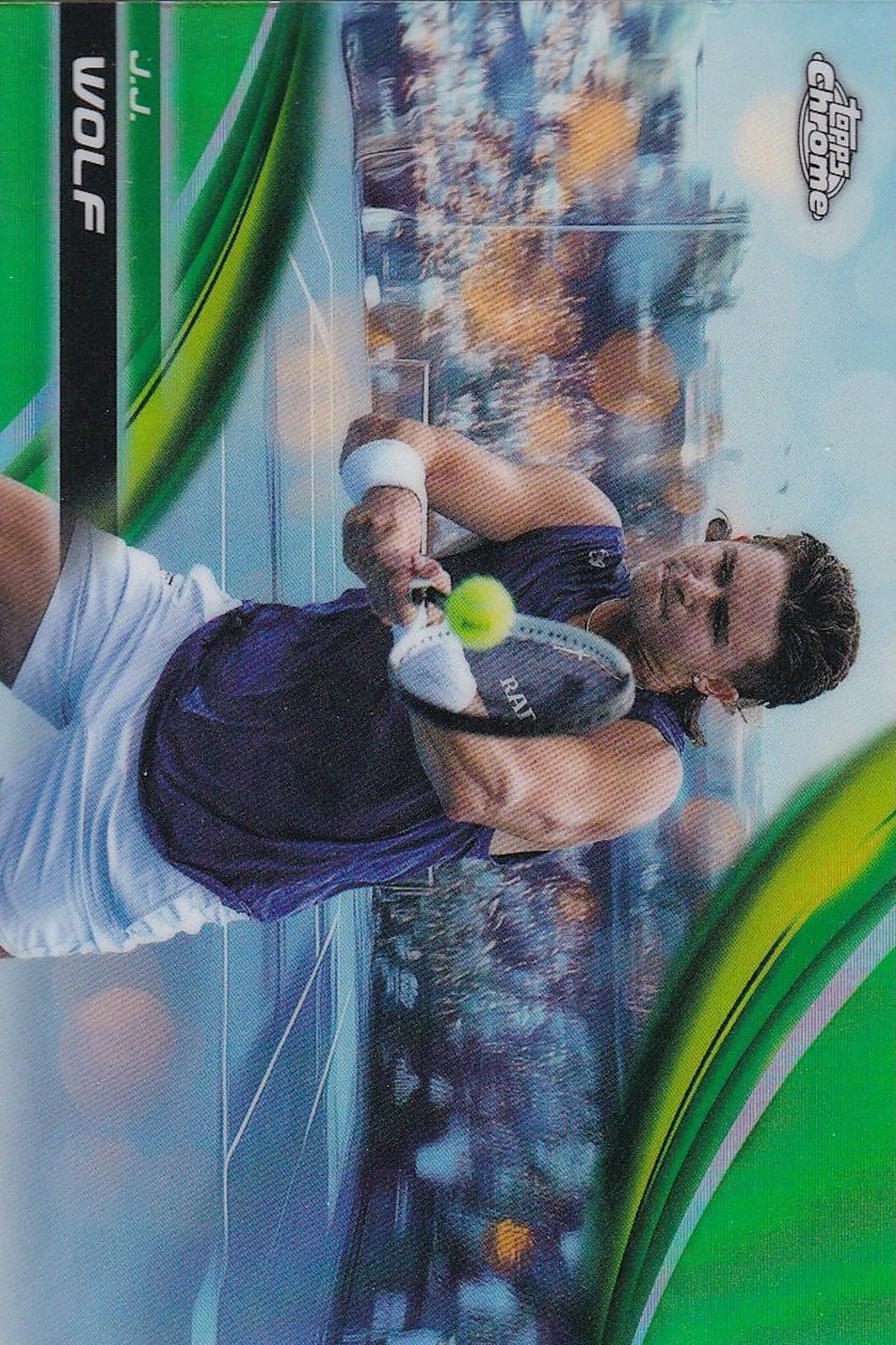 J.J. Wolf Lime Green Refractor #238 - 2025 Topps Chrome Tennis Card