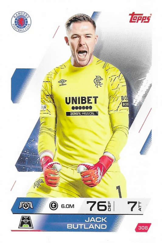 Jack Butland Base Card #308 - Topps Match Attax 25/26 (2025/2026) Rangers Football Club