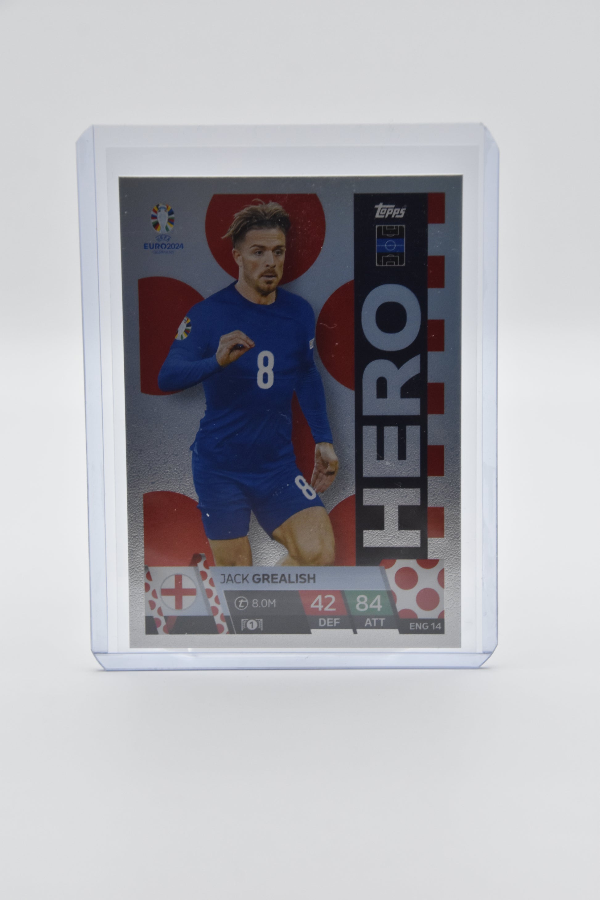 Jack Grealish Hero England ENG 14 Card - Topps Match Attax Euro 2024 front