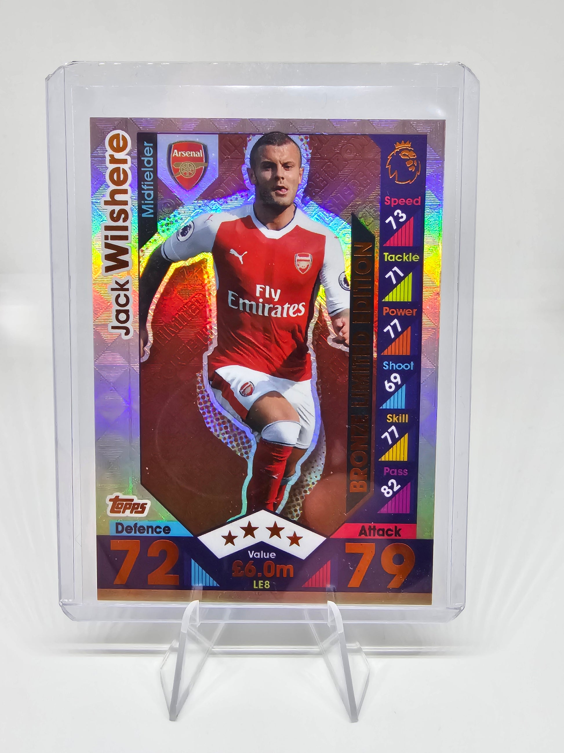 Jack Wilshere Bronze Limited Edition Card #LE8 - Topps Match Attax 2016/2017 Arsenal FC