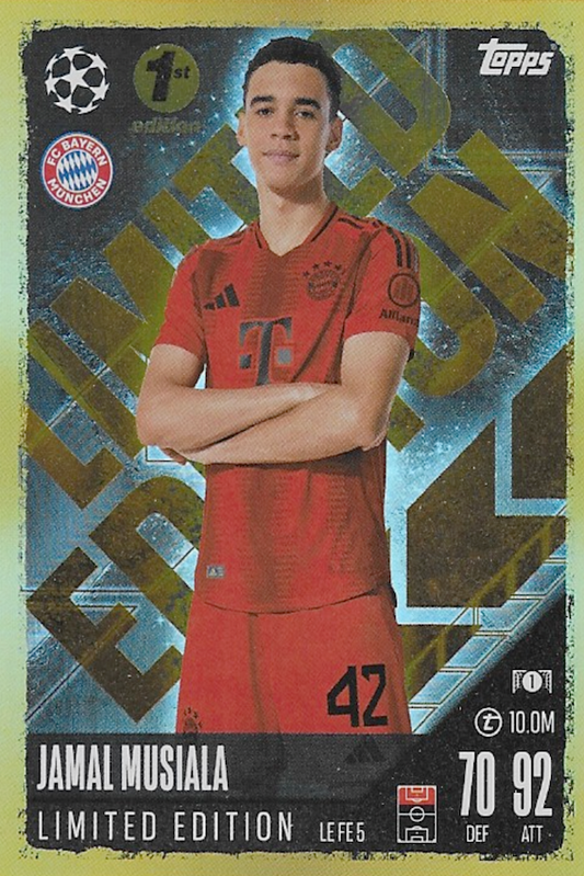 Jamal Musiala 1st Edition Card #LEFE5 - Topps Match Attax 2024 2025 (Bayern Munich)