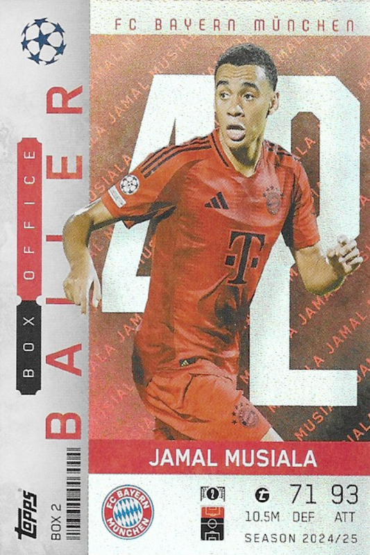 Jamal Musiala Box Office Baller Card #BOX2 - Topps MATCH ATTAX EXTRA 2024/25