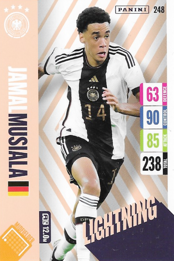 Jamal Musiala Lightning Card No 248  - Adrenalyn XL England 2024 Tournament Edition