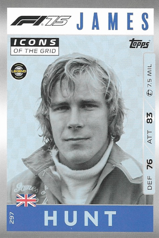 James Hunt Icons of the Grid Card #297 - Topps F1 Turbo Attax 2025