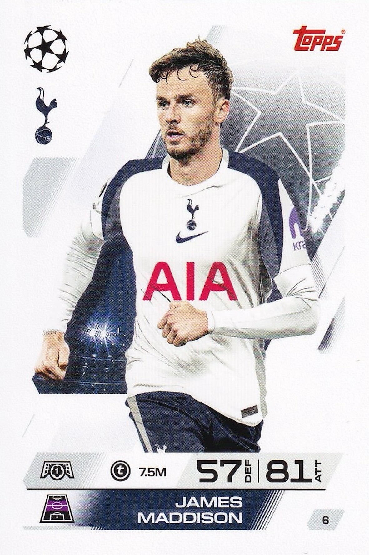 James Maddison Base Card #6 - Topps Match Attax 25/26 (2025/2026) Spurs