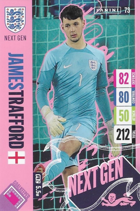 James Trafford Next Gen Card No 73 - Adrenalyn XL England 2024 Tournament Edition by Panini