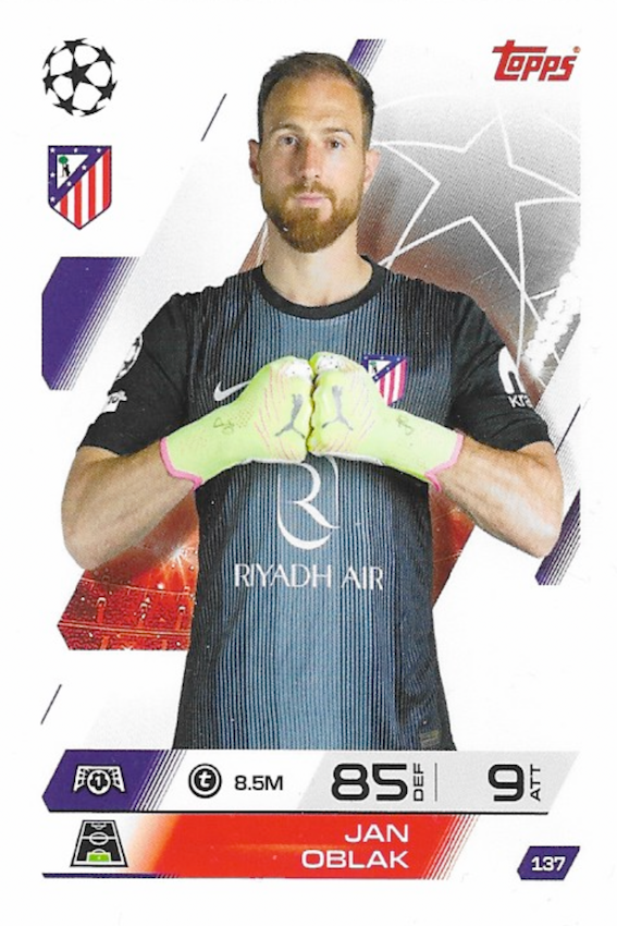 Jan Oblak Base Card #137 - Topps Match Attax 25/26 (2025/2026)