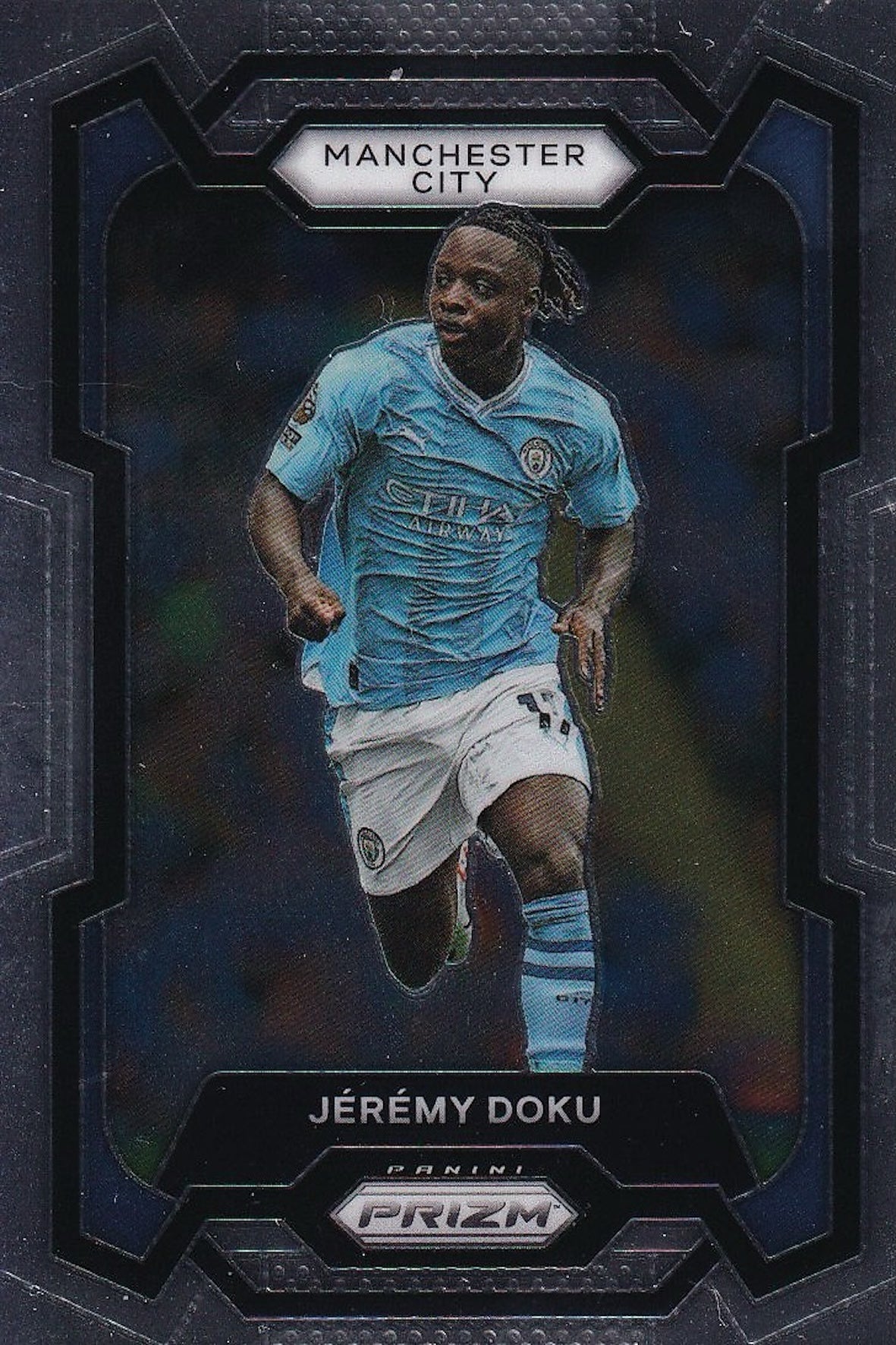 Jeremy Doku Base Card #11 - 2023-24 Panini Prizm Premier League Soccer - Manchester City