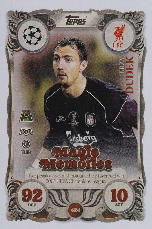 Jerzy Dudek Magic Memories Card #424 - Topps Match Attax 25/26 (2025/2026) - Liverpool FC