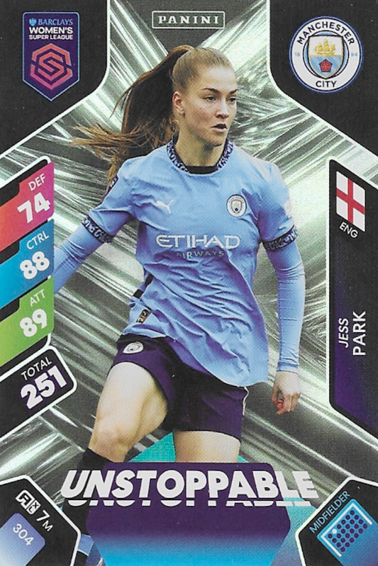 Jess Park Unstoppable Card #304 - WSL 2025 Women's Super League - Panini Adrenalyn XL (Manchester City)