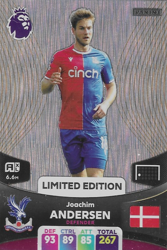 Joachim Andersen Limited Edition Card - Adrenalyn XL 2024 Premier League by Panini