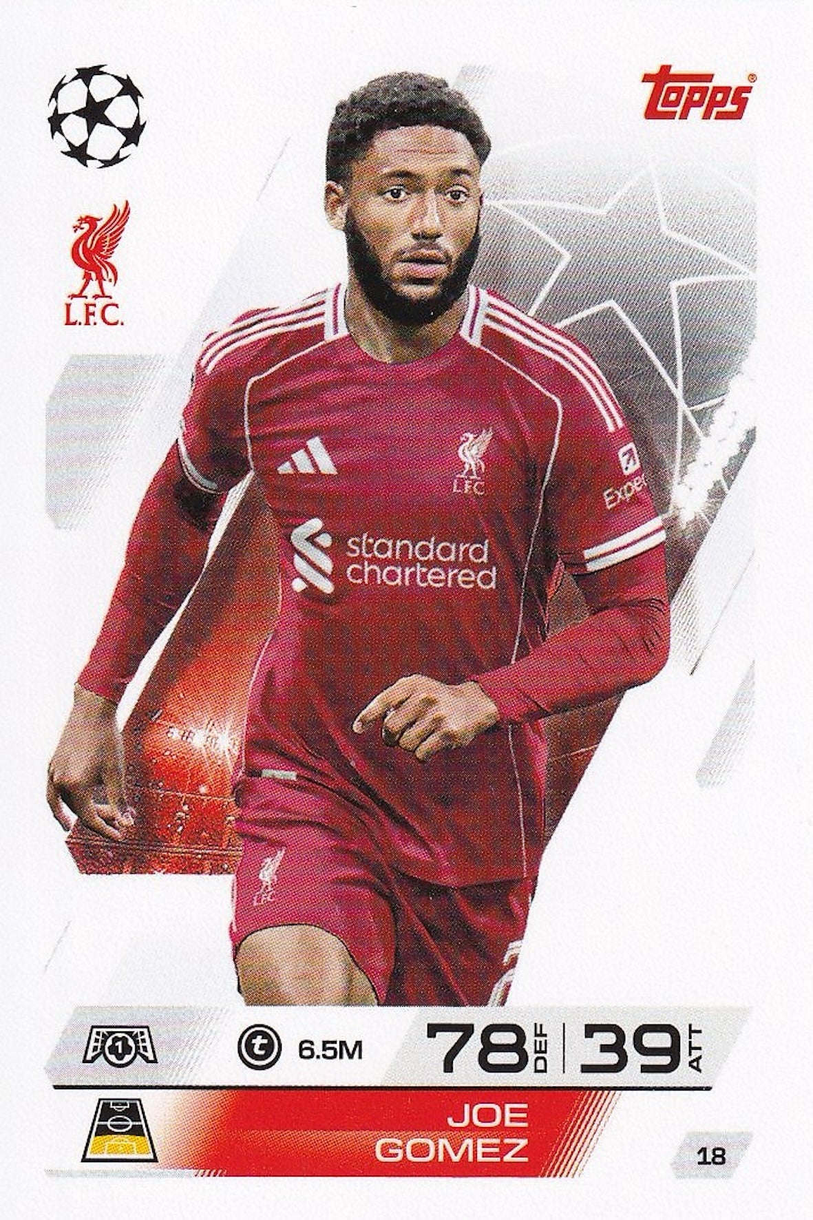 Joe Gomez Base Card #18 - Topps Match Attax 25/26 (2025/2026) Liverpool