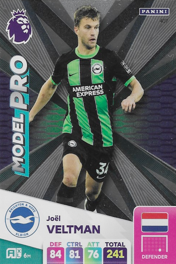 Joel Veltman Model Pro Card Number 407 - Panini Adrenalyn XL 2025