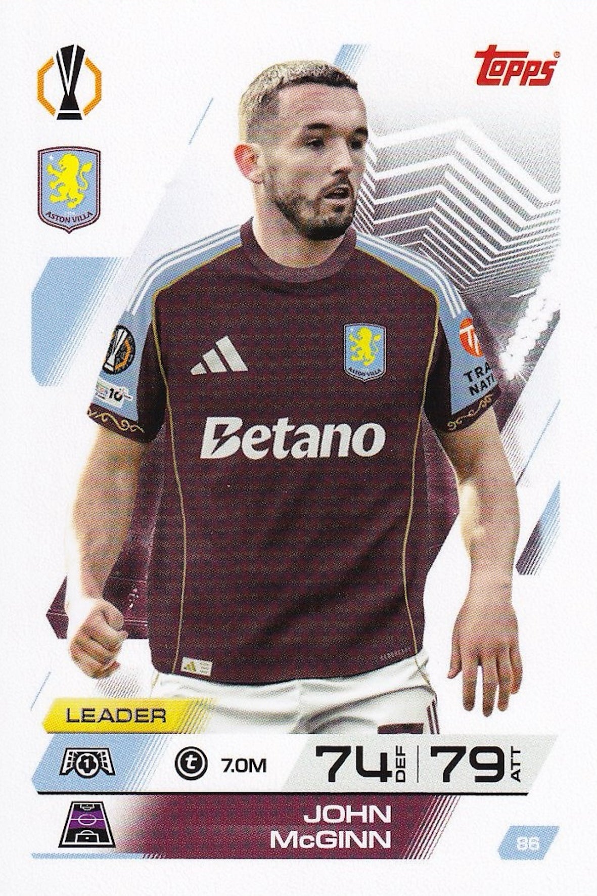 John McGinn Leader Base Card #86 - Topps Match Attax 25/26 (2025/2026) Aston Villa