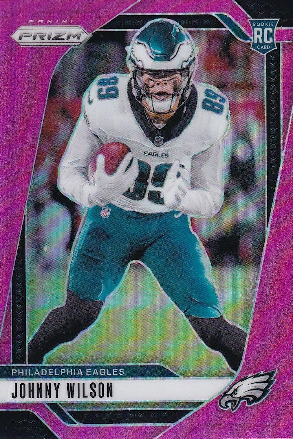 Johnny Wilson 2024 Panini Prizm Rookie Card Pink Wave Prizm #355 RC - Philadelphia Eagles, NFL