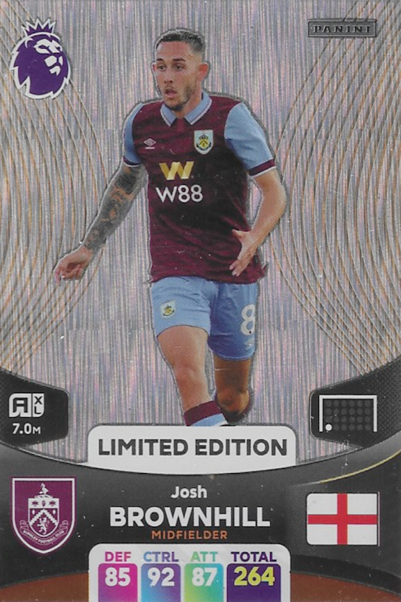 Josh Brownhill Limited Edition Card - Adrenalyn XL 2024 Premier League by Panini