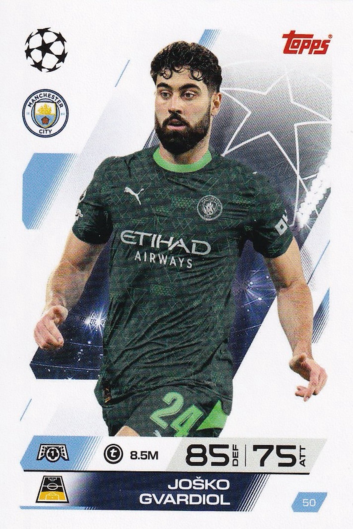 Josko Gvardiol Base Card #50 - Topps Match Attax 25/26 (2025/2026) - Man City