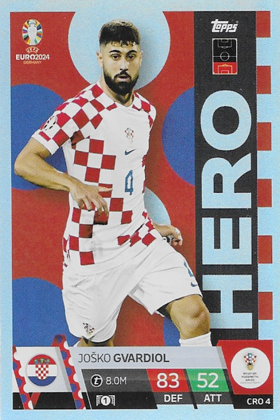 Josko Gvardiol HERO Card #CRO4 - Topps Match Attax Euro 2024