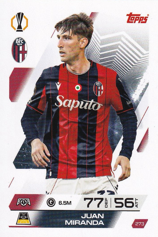 Juan Miranda Base Card #273 - Topps Match Attax 25/26 (2025/2026) Bologna
