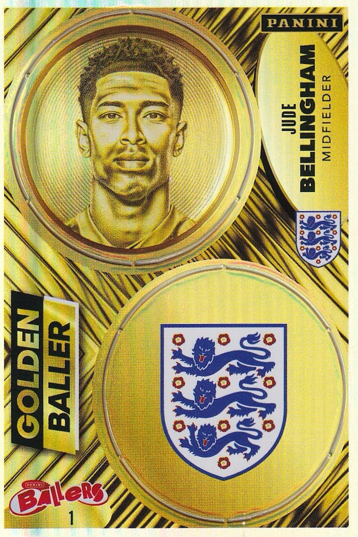 Jude Bellingham Golden Baller Card #1 - Panini Ballers, England Edition