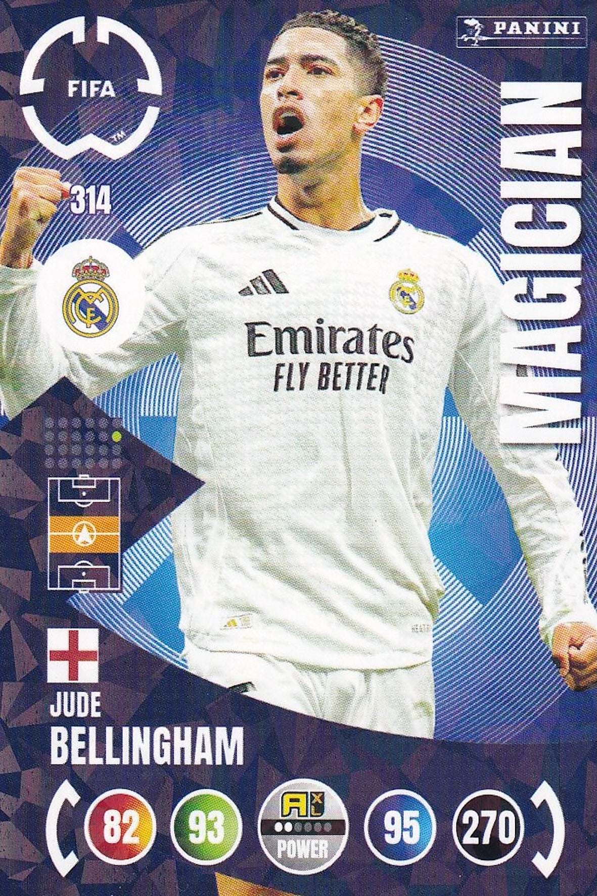 Jude Bellingham Magician #314 Card, FIFA Club World Cup 25 (2025), Panini Adrenalyn XL, Real Madrid