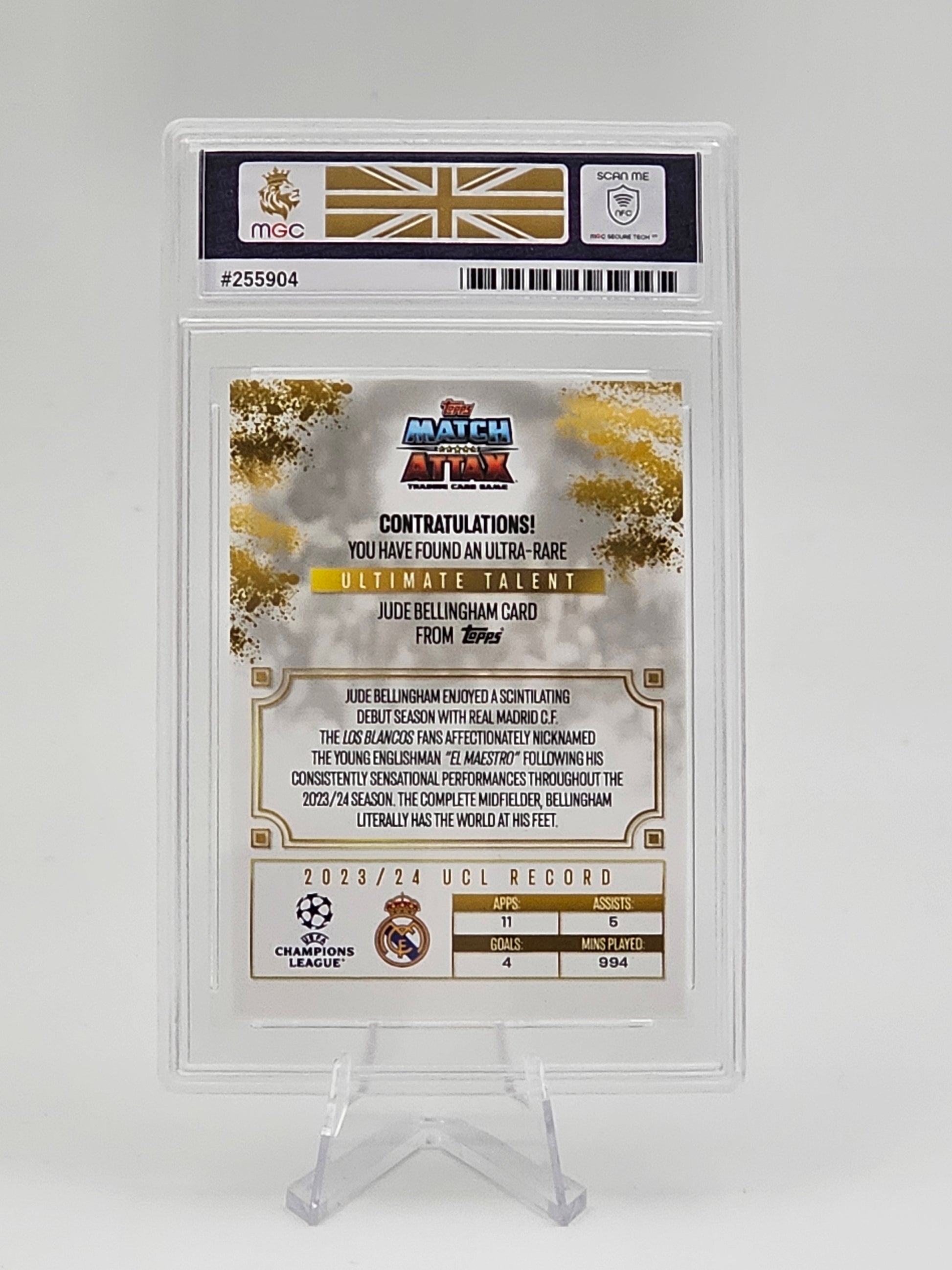 Jude Bellingham ULTIMATE TALENT MAESTRO DE MADRID #UTF-JB - Topps Match Attax 2024/2025 (MGC Graded 10)