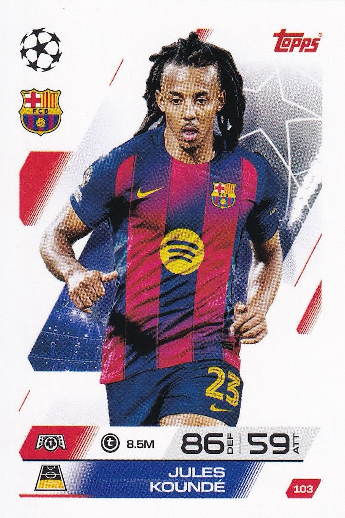 Jules Kounde Base Card #103 - Topps Match Attax 25/26 (2025/2026) FC Barcelona