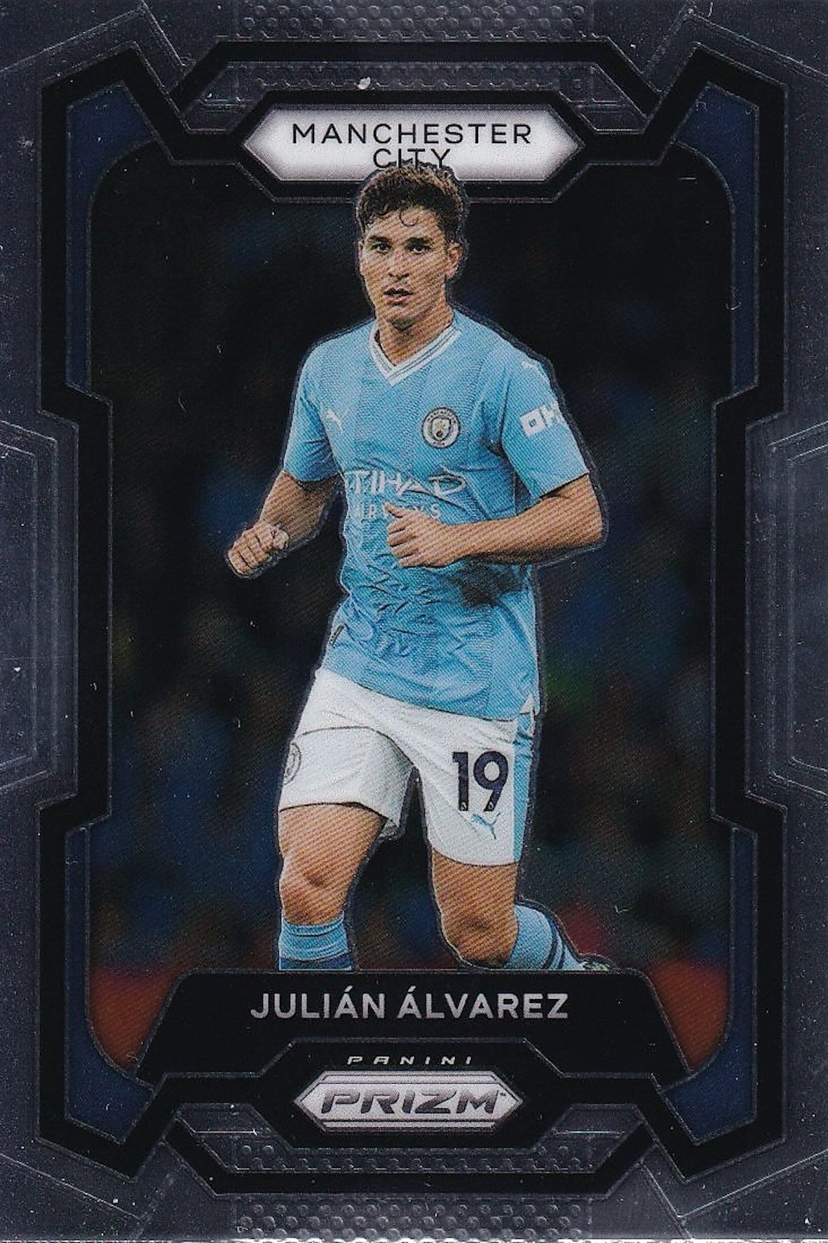 Julian Alvarez Base Card #4 - 2023-24 Panini Prizm Premier League Soccer - Manchester City
