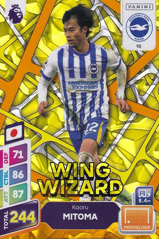 Kaoru Mitoma Orange Parallel Card #98 - Panini Adrenalyn XL PLUS 2025, Brighton