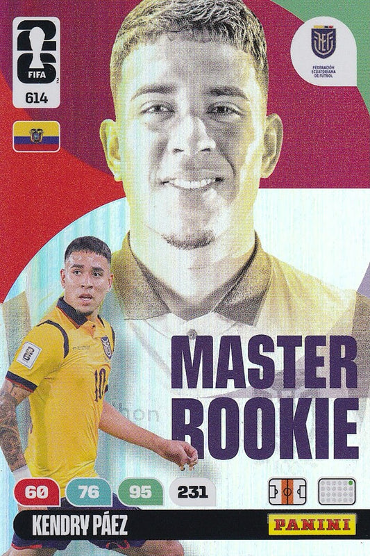 Kendry Paez Master Rookie Card #614 - FIFA WORLD CUP 2026 - Panini Adrenalyn XL - Ecuador