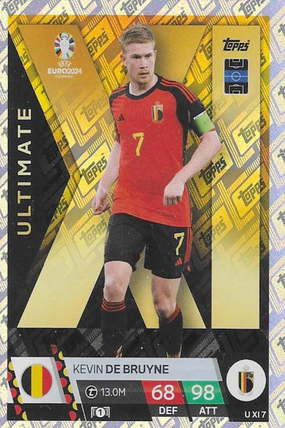 Kevin De Bruyne Ultimate Card No UXI7 - Topps Match Attax Euro 2024 (Belgium)