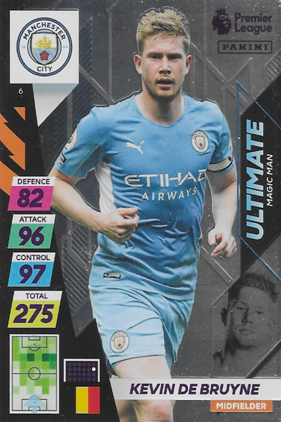 Kevin De Bruyne Ultimate Magic Man Card Number #6 - Adrenalyn XL Plus 2022 Premier League by Panini