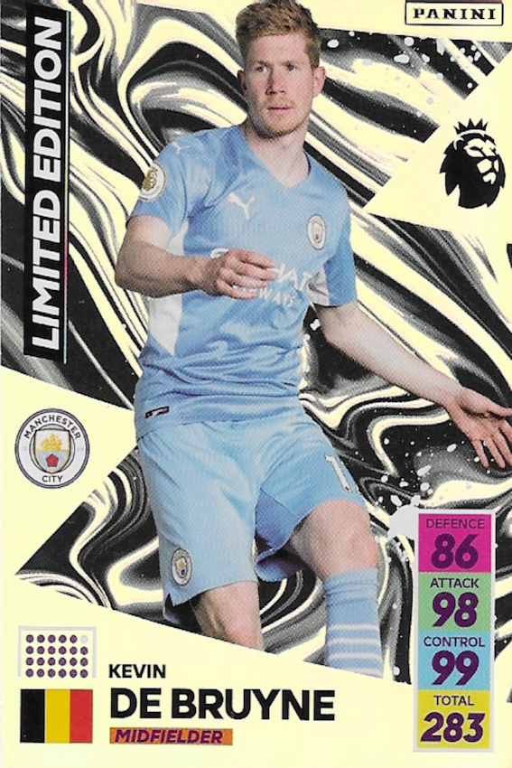 Kevin De Bruyne Limited Edition Card - Adrenalyn XL 2021/22 Premier League