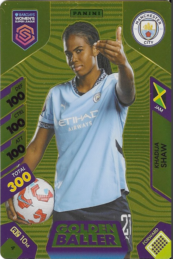 Khadija Shaw GOLDEN BALLER Card #4 - Adrenalyn XL 2025 Women's Super League WSL