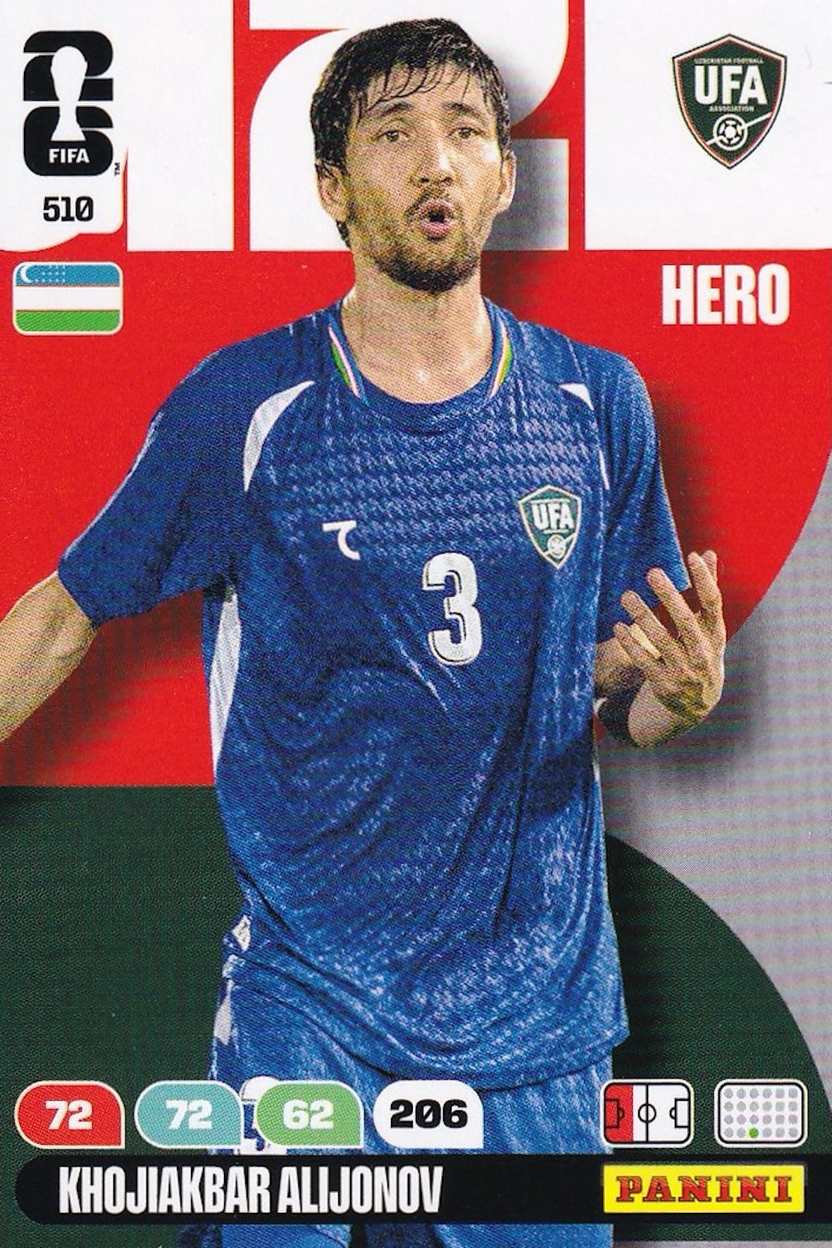 Khojiakbar Alijonov Hero Base Card #510 - FIFA WORLD CUP 2026 - Panini Adrenalyn XL - Uzbekistan