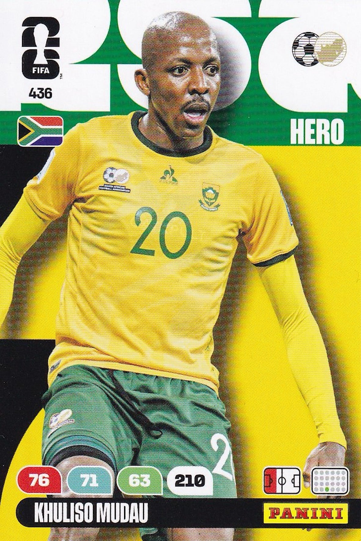Khuliso Mudau Hero Base Card #436 - FIFA WORLD CUP 2026 - Panini Adrenalyn XL - South Africa