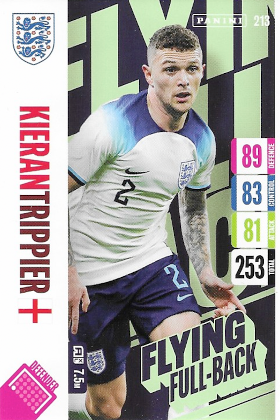 Kieran Trippier Flying Full Back Card Number 213 - Adrenalyn XL England Tournament Edition 2024