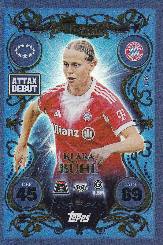 Klara Buhl Queens of Europe Card #QE3, Attax Debut - Topps Match Attax 25/26 (2025/2026) FC Bayern Munchen