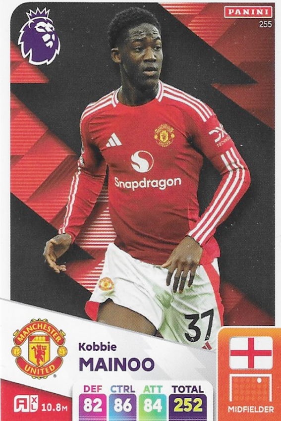 Kobbie Mainoo Base Card Number 255 - Adrenalyn XL 2025 Panini Premier League