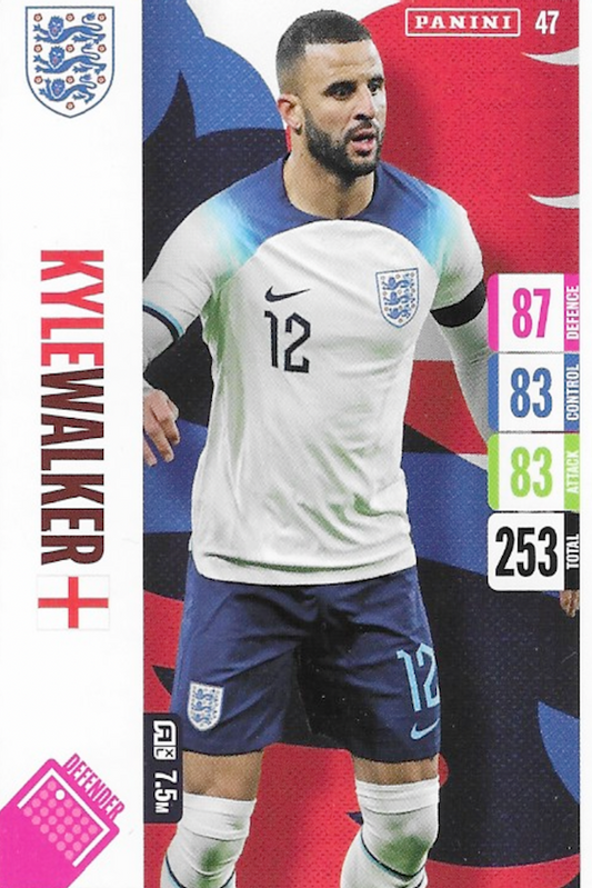 Kyle Walker Base Card No 47 - Adrenalyn XL England Tournament Edition by Panini