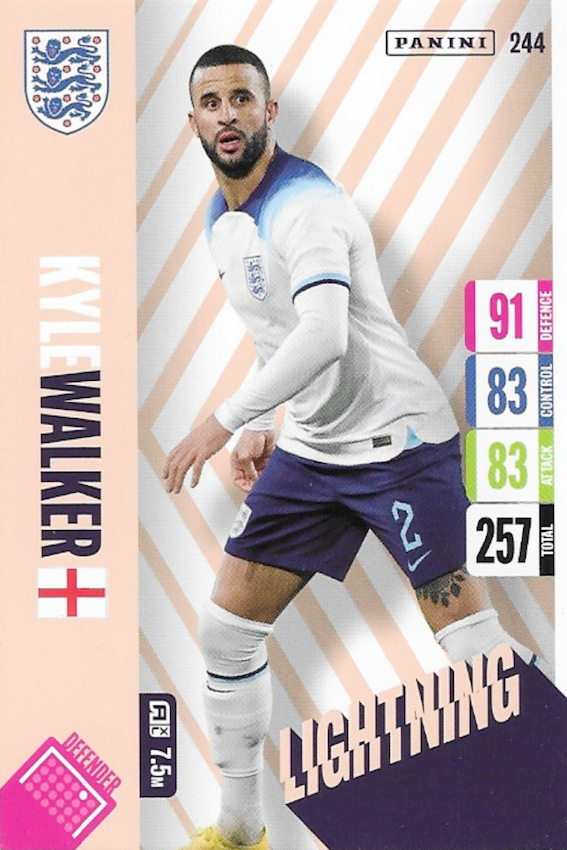 Kyle Walker Lightning Card Number #244 - Adrenalyn XL 2024 England Tournament Edition by Panini