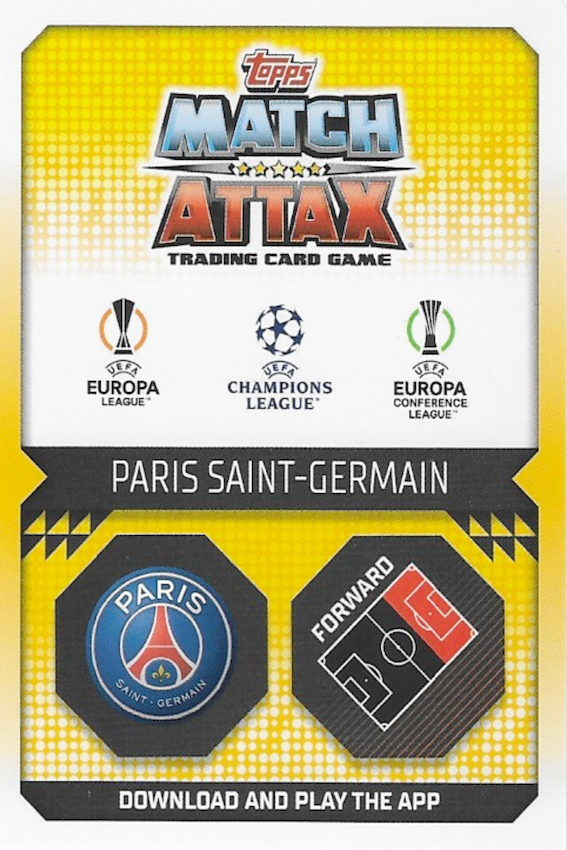 Kylian Mbappe Base Card Number SB 11 - Match Attax Extra 2022/23 (PSG)