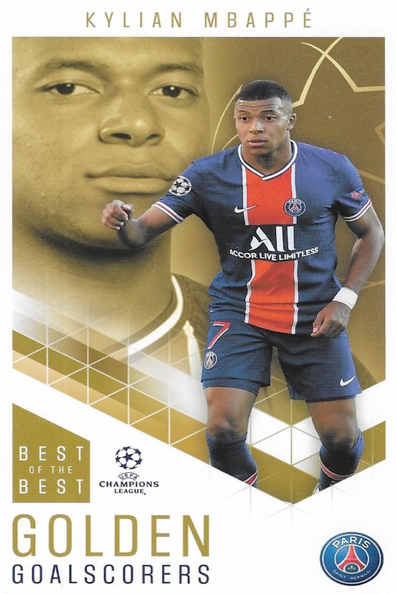 Kylian Mbappe Best of the Best Golden Goal Scorers, Topps 2020/21 Supersize Card - PSG