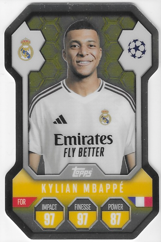 Kylian Mbappe Chrome Shield Card SH6 - Topps Match Attax 2024/2025